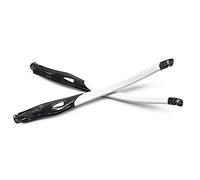 HKUCO Blanc Remplacement en caoutchouc transparent Jambes de cadre noir pour Oakley Crosslink Sweep/Switch Cadre de lunettes