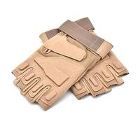 HKUCO Gants de vélo antidérapants Brun Clair de moitié Doigts pour l'équitation/l'escalade/l'entraînement/Les Sports de Plein air
