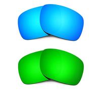 HKUCO Mens Replacement Lenses For Oakley Holbrook Blue/Green Sunglasses