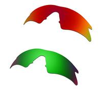 HKUCO Mens Replacement Lenses For Oakley M Frame Sweep Red/Emerald Green Sunglasses