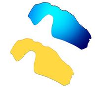 HKUCO Mens Replacement Lenses For Oakley Radar EV Path Sunglasses Blue/Transparent Yellow Polarized