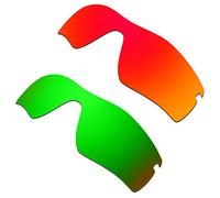 HKUCO Mens Replacement Lenses For Oakley Radar Path Red/Emerald Green Sunglasses