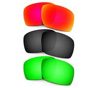HKUCO Mens Replacement Lenses For Oakley Triggerman Red/Black/Emerald Green Sunglasses