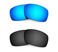 HKUCO Plus Mens Replacement Lenses For Oakley Fives Squared Sunglasses Blue/Black Polarized