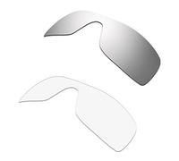 HKUCO Plus Replacement Lenses For Oakley Batwolf Sunglasses Silver/Transparent Polarized