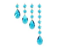 HKVTVCYPYA 10 pièces de larmes en cristal de 38mm, bricolage, fabricant arc-en-ciel, attrape-soleil, lustre, prismes, pendentifs, perles octogonales, ornement suspendu(Sky blue,XL)