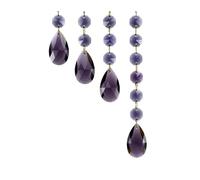 HKVTVCYPYA 10 pièces de larmes en cristal de 38mm, bricolage, fabricant arc-en-ciel, attrape-soleil, lustre, prismes, pendentifs, perles octogonales, ornement suspendu(Purple,L)