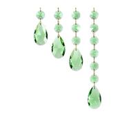 HKVTVCYPYA 10 pièces de larmes en cristal de 38mm, bricolage, fabricant arc-en-ciel, attrape-soleil, lustre, prismes, pendentifs, perles octogonales, ornement suspendu(Apply Green,XL)