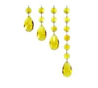 HKVTVCYPYA 10 pièces de larmes en cristal de 38mm, bricolage, fabricant arc-en-ciel, attrape-soleil, lustre, prismes, pendentifs, perles octogonales, ornement suspendu(Yellow,XL)