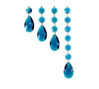 HKVTVCYPYA 10 pièces de larmes en cristal de 38mm, bricolage, fabricant arc-en-ciel, attrape-soleil, lustre, prismes, pendentifs, perles octogonales, ornement suspendu(Malachite Blue,M)