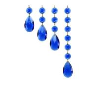 HKVTVCYPYA 10 pièces de larmes en cristal de 38mm, bricolage, fabricant arc-en-ciel, attrape-soleil, lustre, prismes, pendentifs, perles octogonales, ornement suspendu(Blue,M)