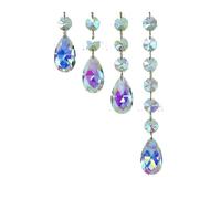 HKVTVCYPYA 10 pièces de larmes en cristal de 38mm, bricolage, fabricant arc-en-ciel, attrape-soleil, lustre, prismes, pendentifs, perles octogonales, ornement suspendu(AB color,M)