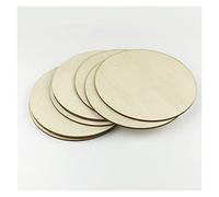 HKVTVCYPYA 20 pièces 10cm planches de bois coupées, copeaux de bois carrés ronds bricolage matériel d'artisanat en bois for la peinture, pyrogravure. modèle architectural décor à la maison(20pcs round