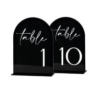 HKVTVCYPYA Arche de miroir en acrylique, numéros de Table, signes de mariage, signalisation de réception, décor avec Base(Svart,Tables 1-15)