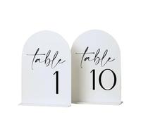 HKVTVCYPYA Arche de miroir en acrylique, numéros de Table, signes de mariage, signalisation de réception, décor avec Base(White,Tables 1-15)