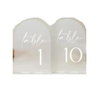 HKVTVCYPYA Arche de miroir en acrylique, numéros de Table, signes de mariage, signalisation de réception, décor avec Base(Frosted,Tables 1-15)