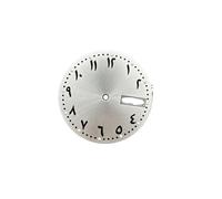 HKVTVCYPYA Cadran de montre à chiffres arabes de 28,5 mm, double calendrier, luminescent vert, accessoires compatibles avec les mouvements NH35 et NH36(White)