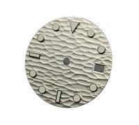 HKVTVCYPYA Cadran de montre à motif de vague de mer, 28.5mm, lumineux vert avec Date de remplacement, Compatible avec les mouvements NH35/36/4R/7S(White)