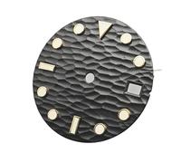 HKVTVCYPYA Cadran de montre à motif de vague de mer, 28.5mm, lumineux vert avec Date de remplacement, Compatible avec les mouvements NH35/36/4R/7S(Black gold)