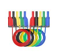 HKVTVCYPYA Cordons de test en silicone for multimètre P1050-1, isolés, souples, 100 cm, double fiche banane 4 mm, empilables(5Colors 5PCS-1m)