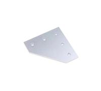 HKVTVCYPYA Lot de 10 ou 5 plaques de jonction en T à 90 degrés, 5 trous, support d'angle, bande de jonction(Silver L-2020 (10pcs))