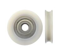 HKVTVCYPYA Lot de 10 roulements à gorge en U avec revêtement en plastique, 12 x 60 x 14 mm, poulie en nylon, poulie, guide de piste, alésage du rouleau