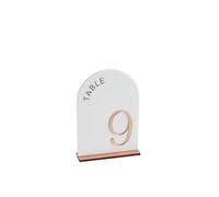 HKVTVCYPYA Miroir en acrylique blanc 3D doré, signes de Table, numéro, décor de réception de mariage arqué(Rose Gold,Table 1-15)