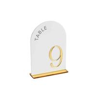HKVTVCYPYA Miroir en acrylique blanc 3D doré, signes de Table, numéro, décor de réception de mariage arqué(Gold mirror,Table 1-15)