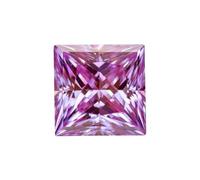 HKVTVCYPYA Moissanite rose taille princesse, créée en laboratoire, diamant à chaud, for la fabrication de bijoux for femmes(7x7mm-2.0ct)