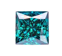 HKVTVCYPYA Perles de charme combinées en pierre de moissanite taille princesse VVS1 for la fabrication de bijoux de pointe(Natural Emerald,8x8MM- 3CT)
