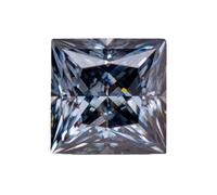 HKVTVCYPYA Perles de charme combinées en pierre de moissanite taille princesse VVS1 for la fabrication de bijoux de pointe(Gray,7x7MM- 2CT)