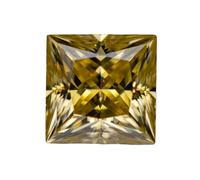 HKVTVCYPYA Perles de charme combinées en pierre de moissanite taille princesse VVS1 for la fabrication de bijoux de pointe(Lemon-yellow,9.5x9.5MM-5CT)