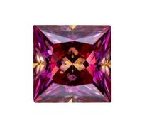 HKVTVCYPYA Perles de charme combinées en pierre de moissanite taille princesse VVS1 for la fabrication de bijoux de pointe(Watermelon red,9.5x9.5MM-5CT)