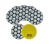 HKVTVCYPYA Tampons de polissage Dia50mm, disque de ponçage en résine for granit et marbre, Mini ensemble de polisseuse de pierre Flexible de 2 pouces, 7 pièces(7Pcs Grit200)