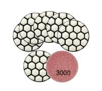 HKVTVCYPYA Tampons de polissage Dia50mm, disque de ponçage en résine for granit et marbre, Mini ensemble de polisseuse de pierre Flexible de 2 pouces, 7 pièces(7Pcs Grit3000)