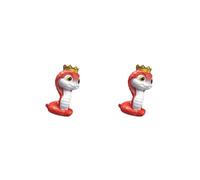 HKWFKAWA Lot de 2 petites statues de serpent chinois 2025 Nouvel An Festival du printemps Mini Serpent Figurine 2,9 x 2,4 x 4,8 cm Empereur rouge