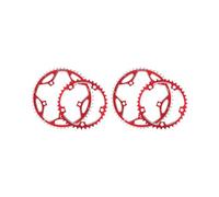 HKWFKAWA Lot de 2 plateaux de vélo de route en alliage d'aluminium 130BCD Rouge