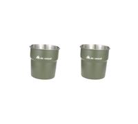 HKWFKAWA Lot de 2 tasses en acier inoxydable portables légères pour café, thé, eau, voyage, barbecue, vert, 8 x 8 cm