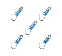 HKWFKAWA Lot de 5 crochets de plongée avec ligne de 119,4 cm et clip en acier inoxydable Bleu