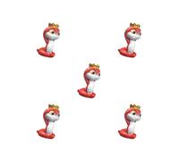 HKWFKAWA Lot de 5 petites statues de serpent chinois 2025 Nouvel An Festival du printemps Mini Serpent Figurine 2,9 x 2,4 x 4,8 cm Empereur rouge
