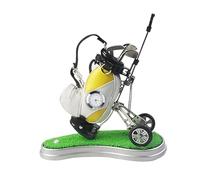 HKWFKAWA Mini sac de golf porte-stylo décoration de bureau mari amateur de golf collègue jaune blanc
