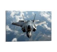 HKXXMTQMM Art mural contemporain à suspendre Armes militaires F-35 Lightning II - L'avenir de la domination aérienne - 60 x 90 cm