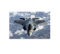 HKXXMTQMM Art mural contemporain à suspendre Armes militaires F-35 Lightning II - L'avenir de la supériorité de l'air - 60 x 90 cm