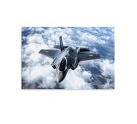 HKXXMTQMM Art mural contemporain à suspendre F-35 Lightning II - L'avenir de la domination aérienne - 30 x 45 cm