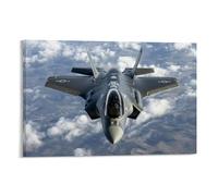 HKXXMTQMM Art mural contemporain à suspendre F-35 Lightning II - L'avenir de la supériorité aérienne - 40 x 60 cm