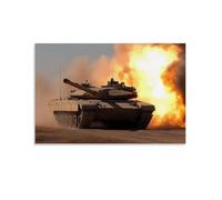 HKXXMTQMM Military Weapons M1A2 Abrams Décoration murale contemporaine à suspendre Motif char de combat Amérique 40 x 60 cm