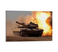 HKXXMTQMM Military Weapons M1A2 Abrams Décoration murale contemporaine à suspendre Motif char de combat Amérique 30 x 45 cm