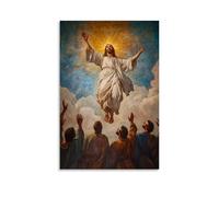 HKXXMTQMM Peinture murale chrétienne - Ascension du Christ - Se levant au ciel dans la gloire - Décoration murale contemporaine - 30 x 45 cm