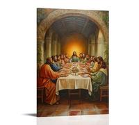 HKXXMTQMM Peinture murale chrétienne - La Cène - Une réunion divine contemporaine à suspendre - Décoration murale 30 x 45 cm