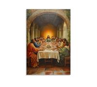 HKXXMTQMM Peinture murale chrétienne - La Cène - Une réunion divine contemporaine à suspendre - Design mural décoratif 20 x 30 cm